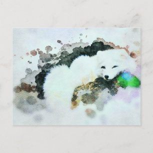 *~* Wilde AP18 Sneeuwwitpoolvos Briefkaart