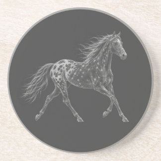 Wilde Appaloosa Mustang Paard Krijt Kunst Steen Zandsteen Onderzetter