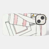 Wilde Appel | Moderne Roze Mode Schets iPhone Hoesje (Achterkant horizontaal)