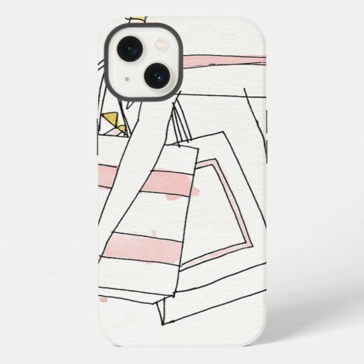 Wilde Appel | Moderne Roze Mode Schets iPhone Hoesje (Achterkant)