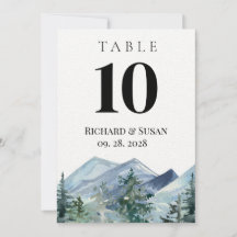 Wilde Aquarel Trouwtafel Nummerkaart