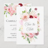 Wilde Aquarel Tuin Roze Save The Date (Voorkant / Achterkant)