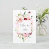 Wilde Aquarel Tuin Roze Save The Date (Staand voorkant)