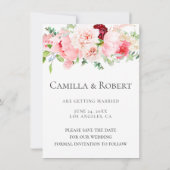 Wilde Aquarel Tuin Roze Save The Date (Achterkant)