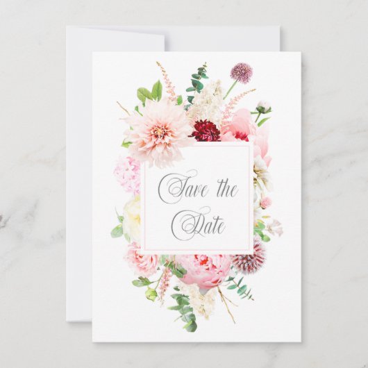 Wilde Aquarel Tuin Roze Save The Date (Voorkant)