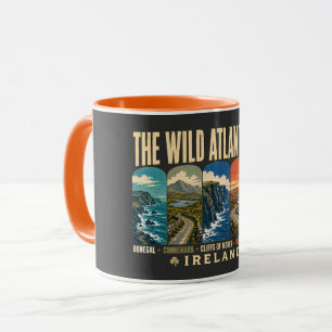 Wilde Atlantische Weg Ierland Landmarks Illustrati Mok