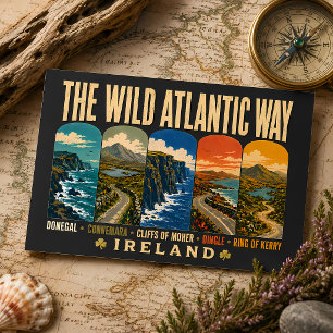Wilde Atlantische Weg Ierland Oriëntatiepunten Ill Briefkaart
