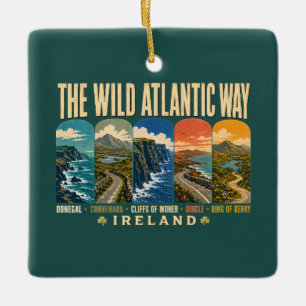 Wilde Atlantische Weg Ierland Oriëntatiepunten Ill Keramisch Ornament