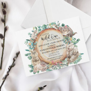 Wilde Australische Dieren Cute Baby Shower Kaart