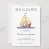 Wilde Avontuur Baby Shower Zeilboot Kaart (Voorkant)