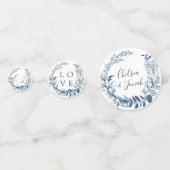 Wilde Azuurblauw Persoonlijke Trouwdag Confetti (Voorkanten)