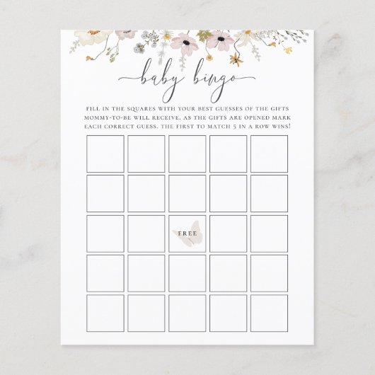 Wilde Baby Bingo Game (Voorkant)