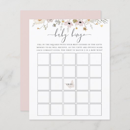 Wilde Baby Bingo Game (Voorkant / Achterkant)