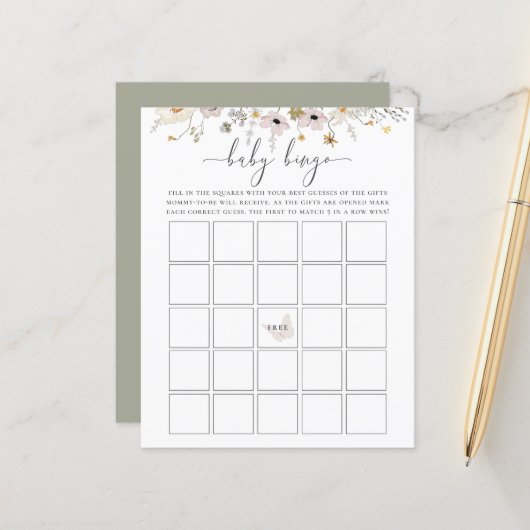 Wilde Baby Bingo Game (Voorkant / Achterkant in situ)