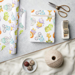 Wilde baby dieren cadeaupapier