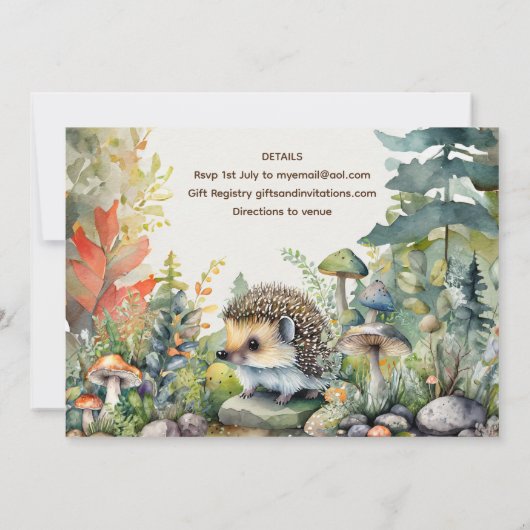 Wilde Baby Dieren uit het Bos Lief Rustiek Kaart (Achterkant)