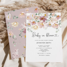 Wilde baby in bloei-baby shower-uitnodiging