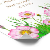 Wilde baby in bloei baby shower welkom poster (Hoek)