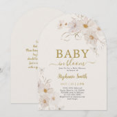 Wilde Baby in Bloom Baby shower Girl Kaart (Voorkant / Achterkant)