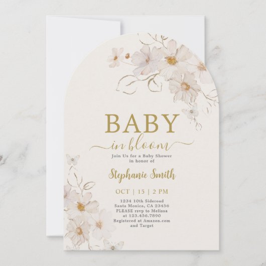 Wilde Baby in Bloom Baby shower Girl Kaart (Voorkant)