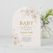 Wilde Baby in Bloom Baby shower Girl Kaart (Staand voorkant)
