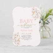 Wilde Baby in Bloom Baby shower Girl Kaart (Staand voorkant)