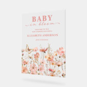 Wilde Baby in Bloom Baby shower Welkomstteken Acryl Bord (Hoek)