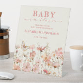 Wilde Baby in Bloom Baby shower Welkomstteken Reclamebord Met Voetstuk (Insitu)