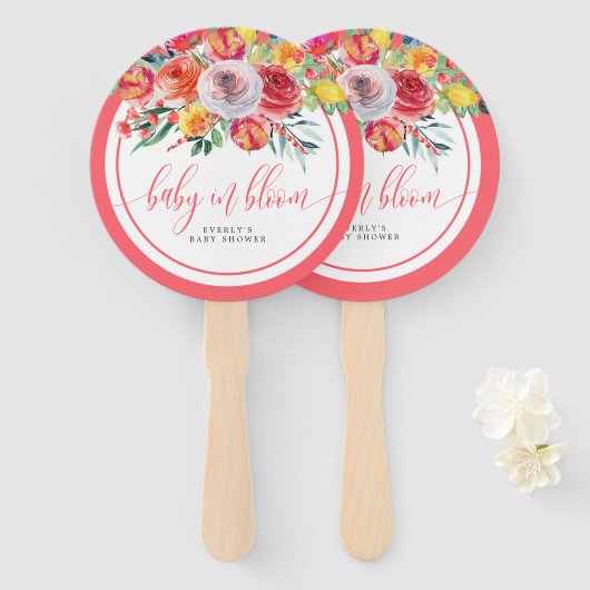 Wilde Baby in Bloom Floral Baby shower Handwaaier (Voorkant en achterkant)