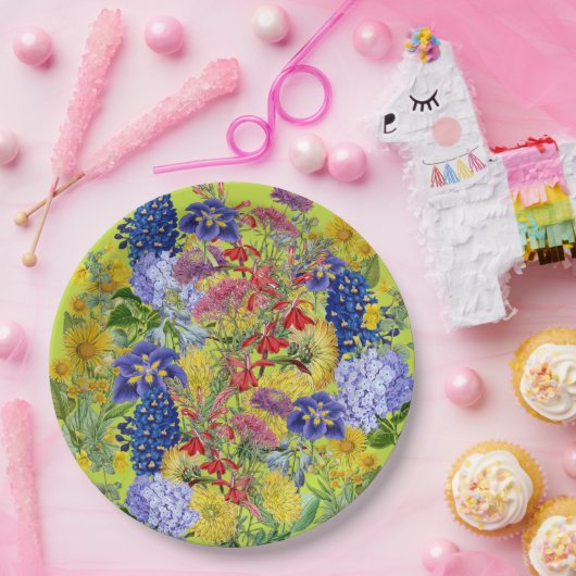 Wilde Baby in Bloom Garden Floral Baby shower Papieren Bordje (Feest)