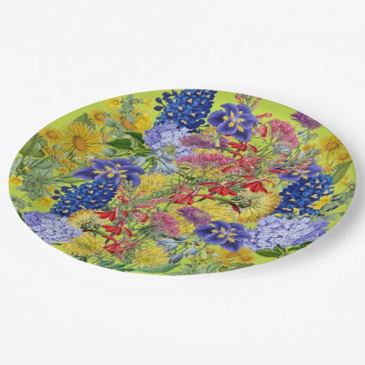 Wilde Baby in Bloom Garden Floral Baby shower Papieren Bordje (Gekanteld)