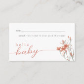 Wilde Baby in Bloom Shower Diaper Raffle Informatiekaartje (Achterkant)