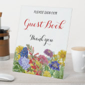 Wilde Baby in Bloom Shower Floral Guest Book Reclamebord Met Voetstuk (Insitu)
