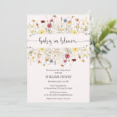 Wilde Baby in Bloom Spring Floral baby shower Kaart (Staand voorkant)
