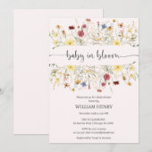 Wilde Baby in Bloom Spring Floral baby shower Kaart (Voorkant / Achterkant)