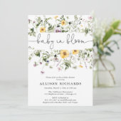 Wilde Baby in Bloom Spring Floral baby shower Kaart (Staand voorkant)