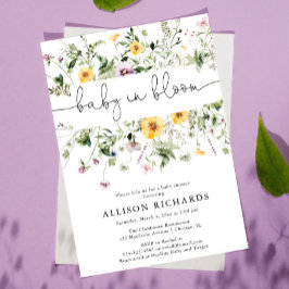 Wilde Baby in Bloom Spring Floral baby shower Kaart