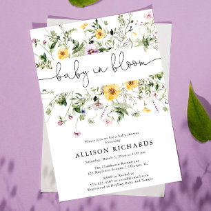 Wilde Baby in Bloom Spring Floral baby shower Kaart