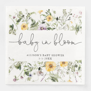 Wilde Baby in Bloom Spring Floral baby shower Servet