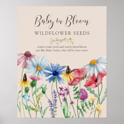 Wilde Baby in Bloom Wilde Vloerzaad Poster (Voorkant)