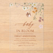 Wilde Baby in het Baby shower Bloom Acryl Uitnodigingen (Voorkant)
