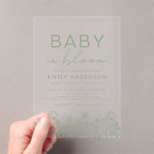 Wilde Baby in het Baby shower Bloom Acryl Uitnodigingen (Insitu (Draagbaar))