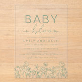 Wilde Baby in het Baby shower Bloom Acryl Uitnodigingen (Voorkant)