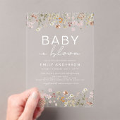 Wilde Baby in het Baby shower Bloom Acryl Uitnodigingen (Insitu (Draagbaar))