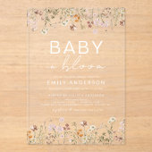 Wilde Baby in het Baby shower Bloom Acryl Uitnodigingen (Voorkant)