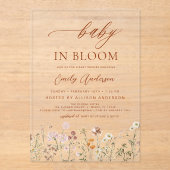 Wilde Baby in het Baby shower Bloom Acryl Uitnodigingen (Voorkant)