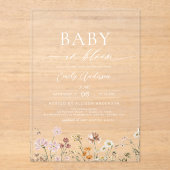 Wilde Baby in het Baby shower Bloom Acryl Uitnodigingen (Voorkant)