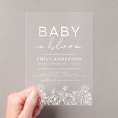 Wilde Baby in het Baby shower Bloom Acryl Uitnodigingen (Insitu (Draagbaar))