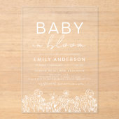 Wilde Baby in het Baby shower Bloom Acryl Uitnodigingen (Voorkant)