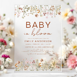 Wilde Baby in het Baby shower Bloom Acryl Uitnodigingen